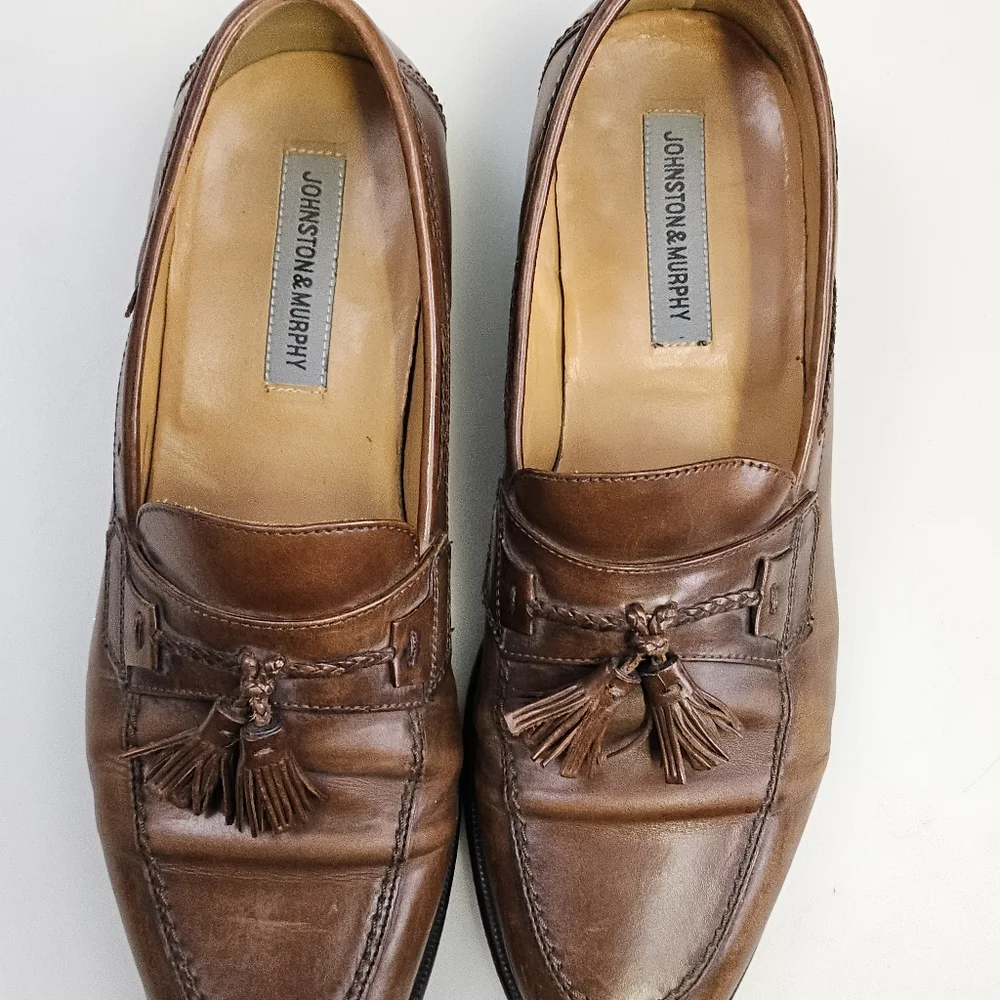 Johnston‎ & Murphy Leather Tassel Loafers Tan Mens Size 10.5M 15-0780 India